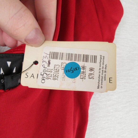 David Meister Backless Red Halter Dress Size 8 Stretch Jersey Maxi - Picture 4 of 13